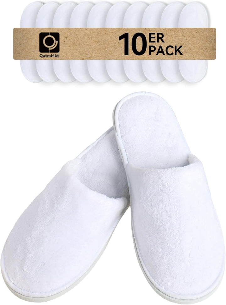 10PCS Unisex Guest Disposable Slippers, SPA Cotton Slipper, Hotel Bath Slippers Disposable, Travel Bulk Guest House Slipper for Shoeless Home, Travel, Hotel or Commercial