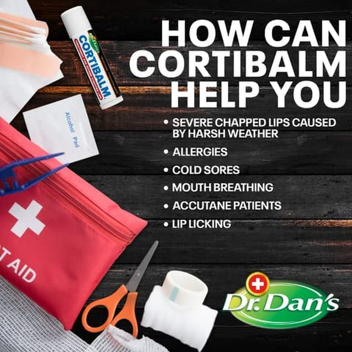 Cortibalm - 1 Pack - for Dry Cracked Lips - Healing Lip Balm for Severely Chapped Lips - Designed for Men, Women and Children
