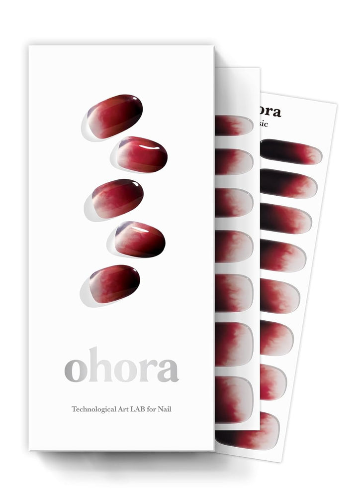 Semi Cured Gel Nail Strips (N Addict) - Works with Any Lamps, Salon-Quality, Long Lasting, Easy to Apply & Remove - Includes 2 Prep Pads, Nail File & Wooden Stick