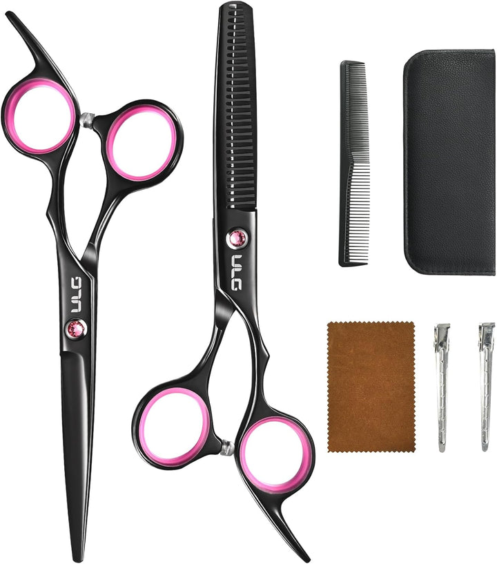 Hair Cutting Scissors Thinning Shears Kit  Professional Barber Hairdressing Texturizing Salon Razor Edge Scissor Japanese Stainless Steel 6.5 Inch