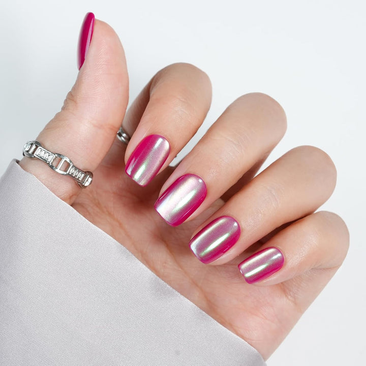 Press on Nails Short -  Acrylic Press on Nails Red, Square Glue on Nails with Nail Glue, Fit Perfectly & Natural Stick on Nails in 16 Sizes - 32PCS Soft Gel Kit, Wine Red