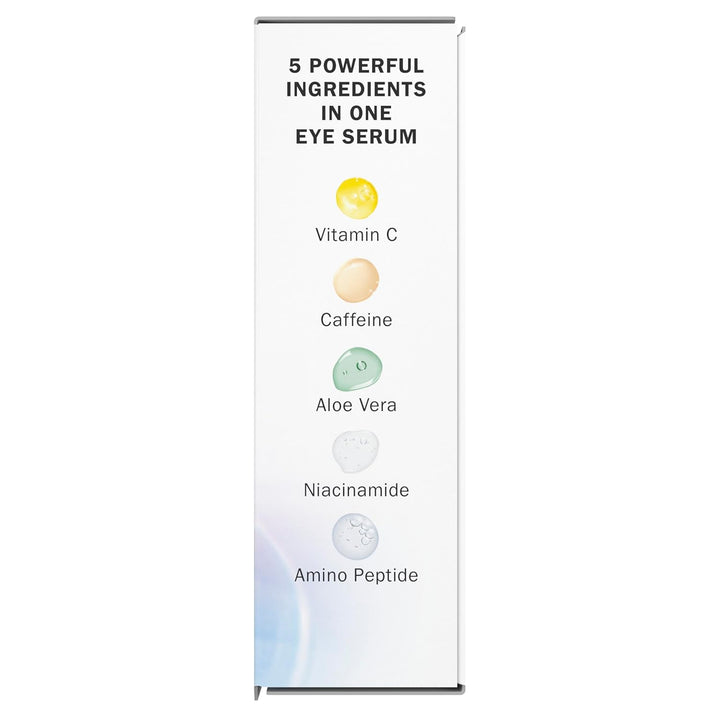 Super Eye Serum - Vitamin C, Caffeine, Niacinamide, Amino Peptide, Aloe Vera - Brightens Dark Circles, Anti-Wrinkle, Anti-Aging, Brightening, Smooths Fine Lines, Firming, Hydrating, 0.45 Oz
