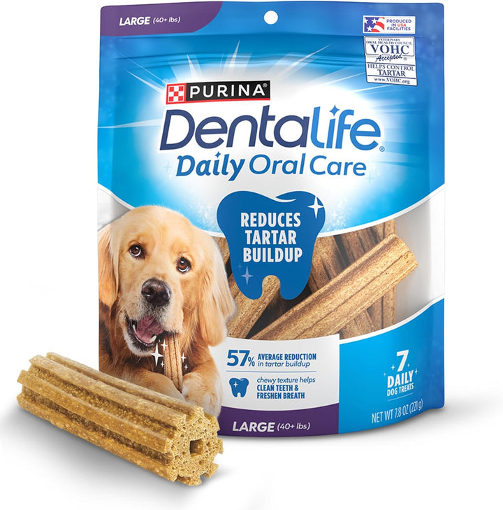 Purina  Made in USA Facilities Large Dog Dental Chews, Daily - 18 Ct. Pouch