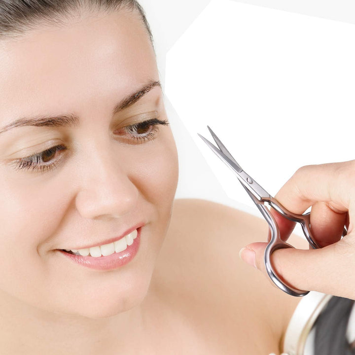 3 Pack Small Nose Scissors Facial Hair Trimming Mini Beauty Stainless Steel Grooming Pointed Scissor for Grooming Eyebrows, Nose, Mustache, Beard