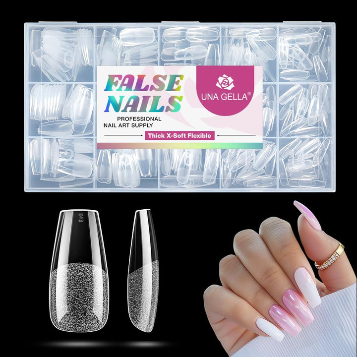 Short Almond Nail Tips, 312Pcs Short Almond Gel Nail Tips Shape Pre Etched Press on Nails Clear Acrylic Fake Nails No C Curve for Full Cover Nails Extension Home Art DIY Salon 12 Sizes