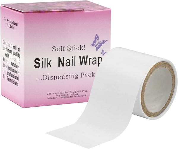 Silk Nail Wrap Instant Reinforce Repair Bandage Tape Protector Self Adhesive Easy Trimmerable for UV Gel Acrylic Nail Art Extension Fiberglass Professional Manicures Tool
