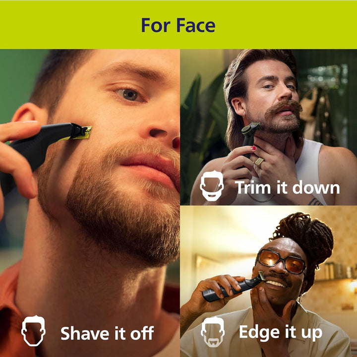 Philips Oneblade 360 Pro Face + Body, Hybrid Electric Beard Trimmer, Shaver and Bodygroomer, with 360 Blade Technology, Model QP6552/90