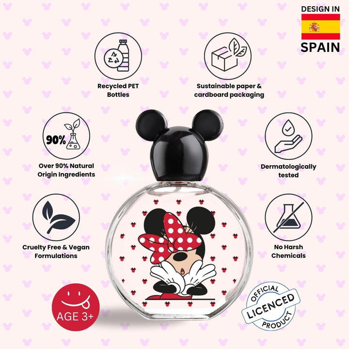 Minnie Mouse, , Fragrance, for Kids, Eau De Toilette, EDT, 3.4Oz, 100Ml, Perfume, Spray, Made in Spain, by Air Val International