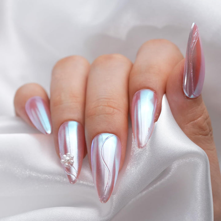 Moonlight Chrome Nail Powder, Unicorn Mermaid Chrome Powder for Nails, Aurora Nail Powder Iridescent Nail Chrome Powder, Nail Art Glitter Decoration for Home DIY Salon Manicure Pigment