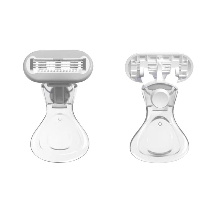 Women'S Manual Short-Handle Razor, Leg and Underarm Hair Shaver, Travel Razor, Five-Blade for Faster and Cleaner Shaving Experience, Reusable (Purple), Small