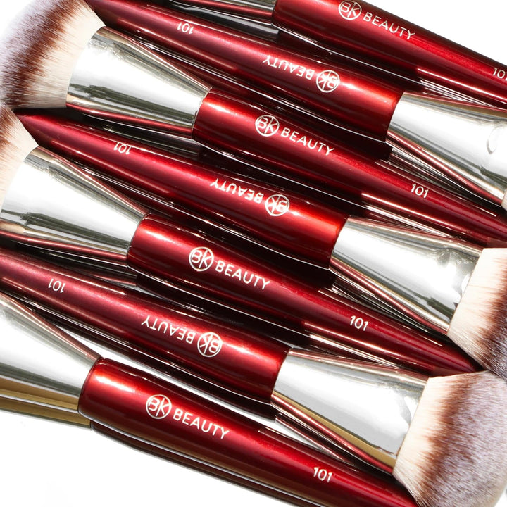 BRUSHES - 101 CONTOURED FOUNDATION BRUSH - Contoured Foundation Brush - Foundation Makeup Brushes - Face Brush for Liquid or Cream Foundations