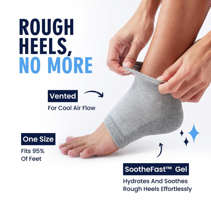 Moisturizing Heel Socks for Dry Cracked Heels Treatment - Infused with Olive Oil, Jojoba Oil and Vitamin E - 2 Pairs - Stocking Stuffers for Adults - Original Formula