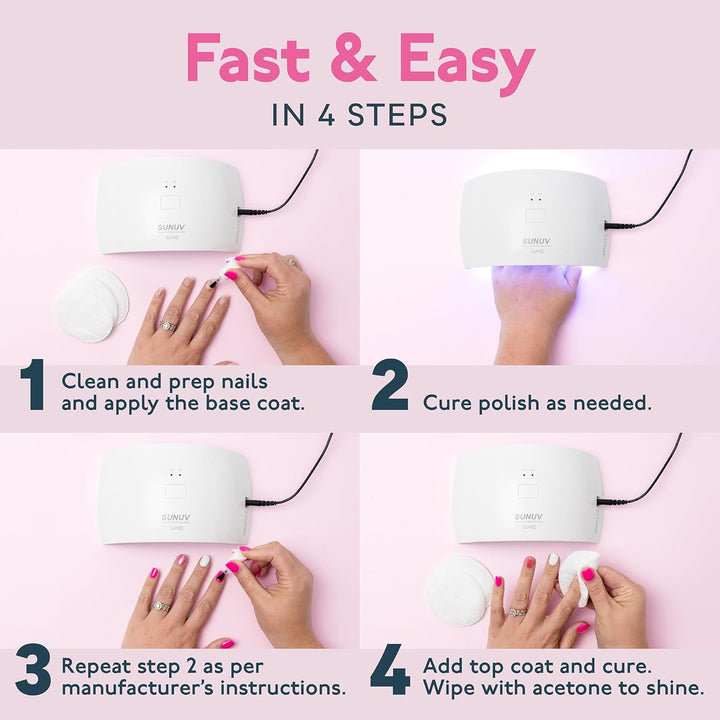 UV LED Nail Lamp, Nail Dryer for Gel Polish UV Light for Nails with Sensor 2 Timers SUN9C Pink Gift for Women Girls