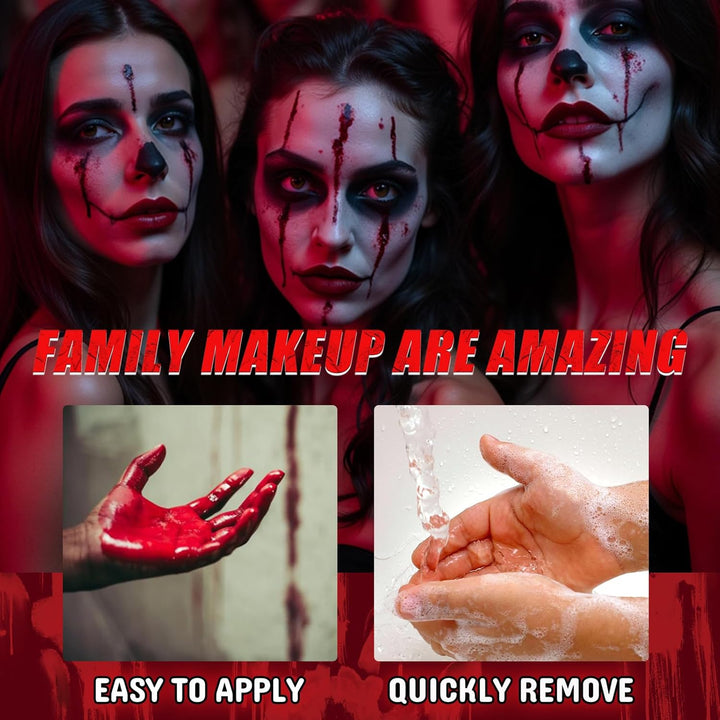 Halloween Fake Blood Spray, Washable Fake Blood Makeup, Halloween Realistic Fake Blood for Face Body Paint, Perfect for Vampire Makeup, Clown & Sfx & Cosplay & Zombie Make Up, 1 Pack