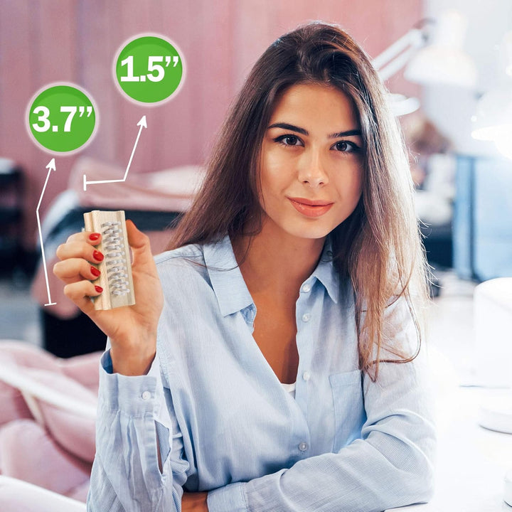 Non-Slip Wooden Two-Sided Hand and Nail Brush. Fingernail Brush for Nail Cleaning and Scrubbing. Heavy Duty Stiff Nail Brush for Travel. Mechanic Hand Scrub Brush with Molded Grip.