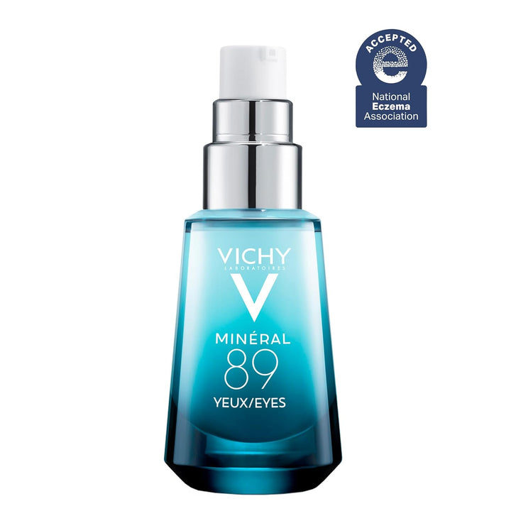 Vichy Mineral 89 Eye Serum, Hyaluronic Acid and Caffeine Cream, under Eye Cream for Dark Circles, Hydrating & Puffiness Reducer, Opthalmologist Tested