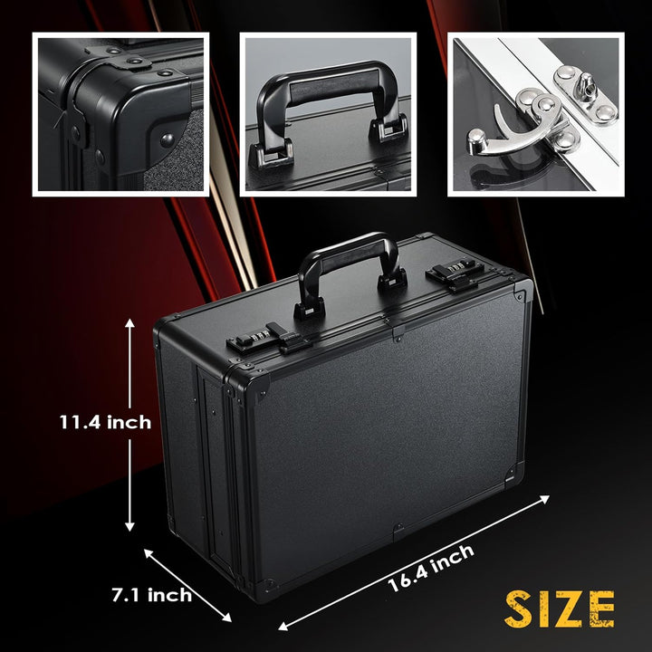 Barber Case 6 Clippers Sliding Tray, Profesional Barbers Briefcase Tool Case, Barber Cases for Clippers and Supplies, Hair Scissors Trimmer Organizer, Salon Hair Grooming Hard Travel Suitcase