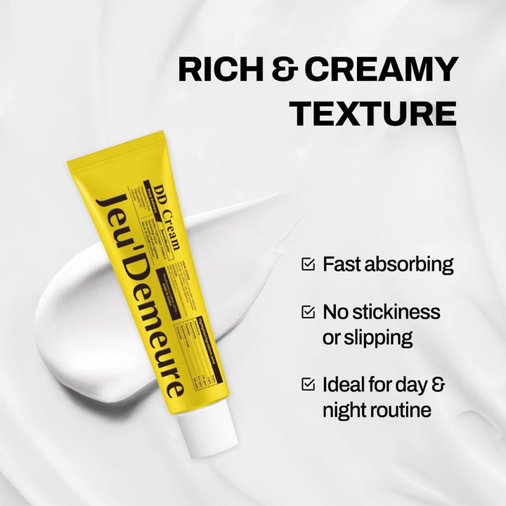 Dermishuttle DD Cream Deep Hydration Intensive Smoothness Face, Neck and Hand with Peptide, Ceramide, Hyaluronic Acid, anti Aging Wrinkles Cream, Korean Skincare Moisturizer (50G)