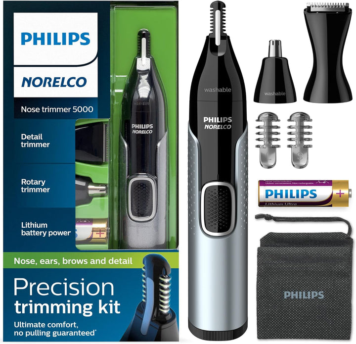 Philips Nose Trimmer 5000 for Nose, Ears, Eyebrows Trimming Kit, NT5600/62