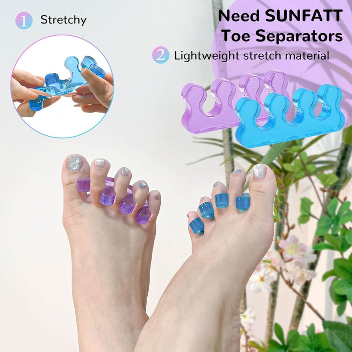 Toe Separators for Pedicure,Toe Separators for Women,Pedicure Toe Spacers for Separating Toenails or Nails,Easy Finger and Toenail Polish Grooming,Soft Gel Toe Spacers Pedicure Kit.