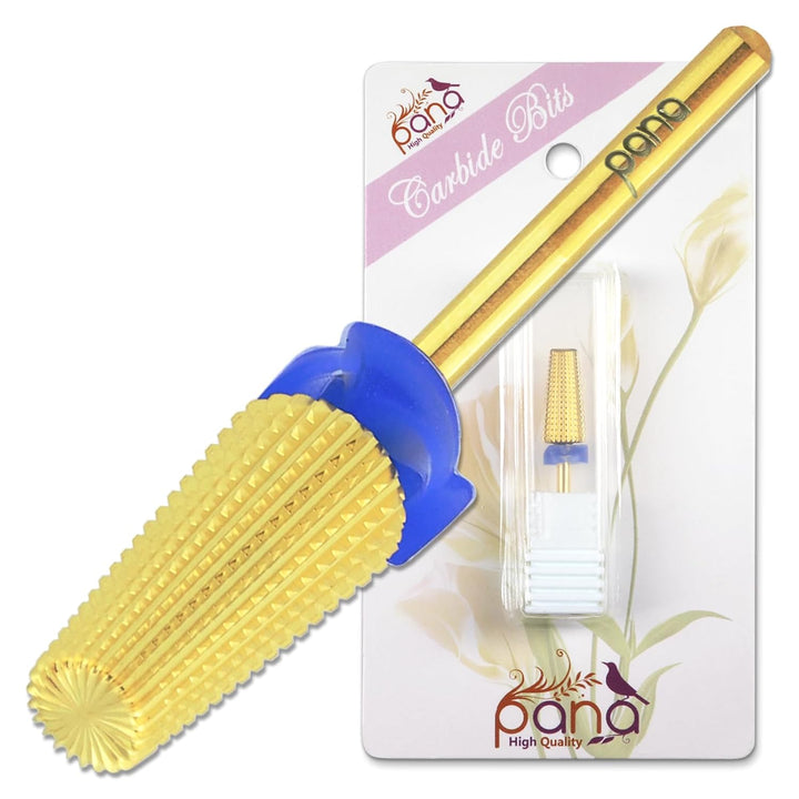 Nail Carbide 5 in 1 Bit - Two Way Rotate Use for Both Left and Right Handed - Fast Remove Acrylic or Hard Gel - 3/32" Shank - Manicure, Nail Art, Drill Machine (Fine - F, Silver)