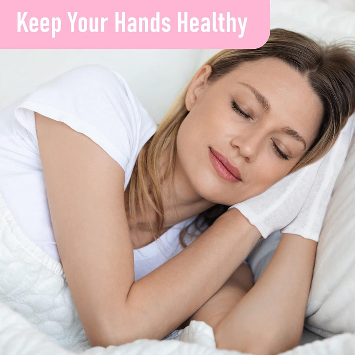 100% Cotton Gloves, 6 Pairs White Cotton Gloves for Dry Hands Moisturizing & Eczema, Overnight Lotion, Sleep & Spa Treatment for Women & Men, Breathable Work Glove Liners, Medium Size