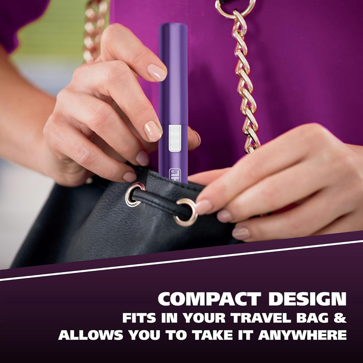 Clean & Confident Female Battery Pen Trimmer with Rinseable Blades for Eyebrows, Facial Hair, & Light Grooming- Hygienic Grooming & Easy Cleaning with Battery Included - Model 5640-100