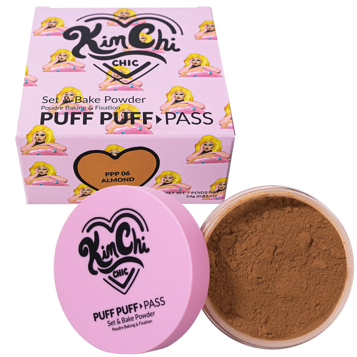 Beauty Puff Puff Pass Set and Bake Setting Powder for Makeup, Extra Fluffy Loose Face Powder Poof, Soft Natural Face Makeup for Uneven Skin Tone, 03 Translucent