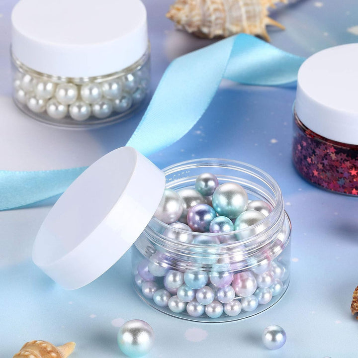 4 Pieces round Wide-Mouth Leak Proof Plastic Container Jars with Lids for Travel Storage Makeup Beauty Products Face Creams Oils Salves Ointments DIY Making(1 Ounce,White)