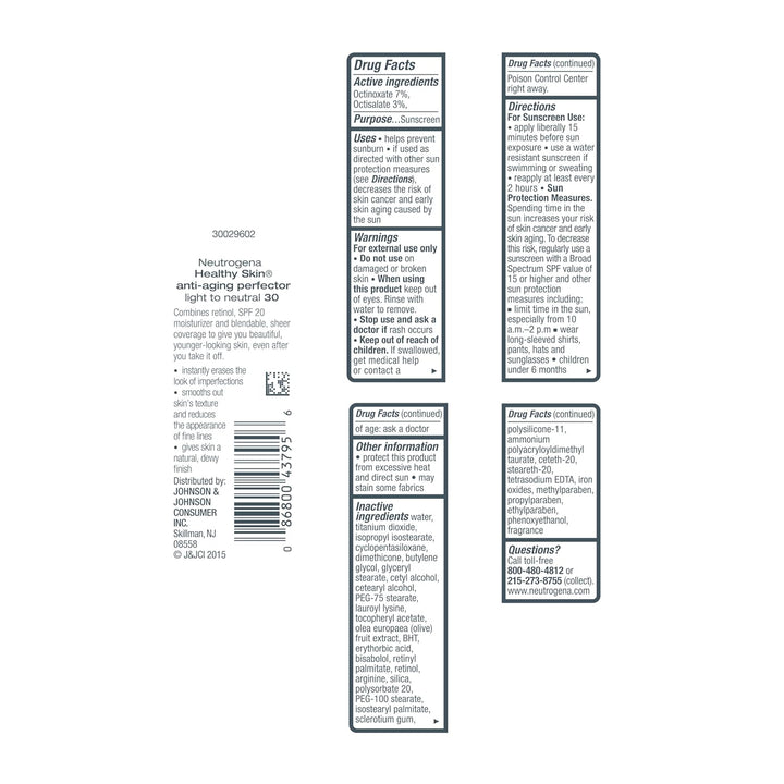 Retinol Treatment & Tinted Facial Moisturizer, Healthy Skin Anti-Aging Perfector, Broad Spectrum SPF 20 Sunscreen & Titanium Dioxide, Blendable Sheer Coverage, 30 Light to Neutral, 1 Fl. Oz