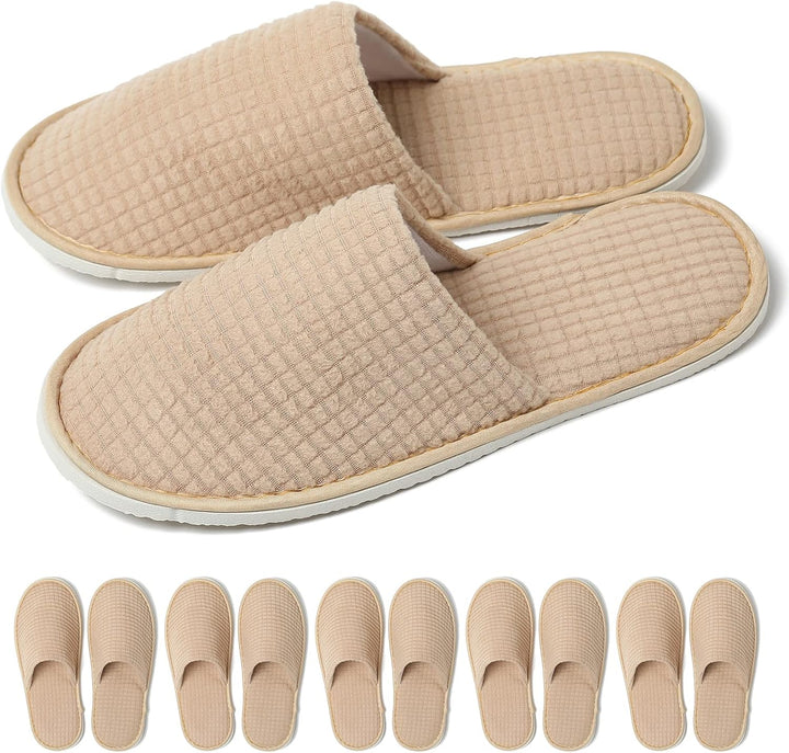 SPA Guest Slippers, 6/12 Pairs Reusable Washable Unisex Spa Slippers for Hotel Bedroom Wedding Party Travel