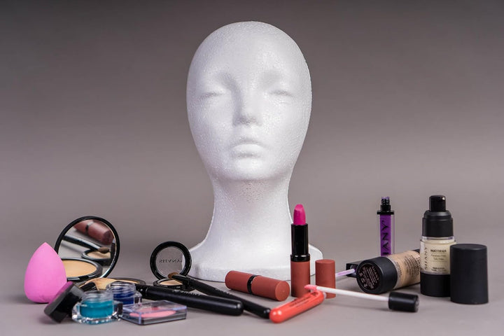 Styrofoam Model Heads ,Hat Wig Foam Mannequin Female Wig Head Stand ,Mannequin Head for Wigs , Wig Holder - round Base , 11 Inches Female Mannequin Head -1 Piece