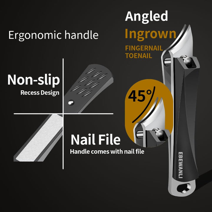 Ingrown Nail Clippers, Slanted Curved Blade Toe Nail Clippers for Ingrown Toenails & Fingernail, Stainless Steel Toenail Clippers Cutter, Angled Nail Clippers for Seniors, Men, Women