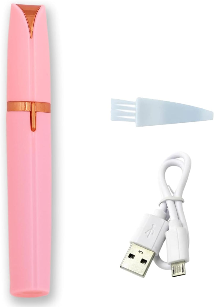 USB Rechargeable Portable Electric Eyebrow Trimmer Pen for Women,Painless Precision Eyebrow Hair Remover, Safe Eyebrow Shaver Razor Tool for Face Leg Lip Armpit Hand(Rose Gold)