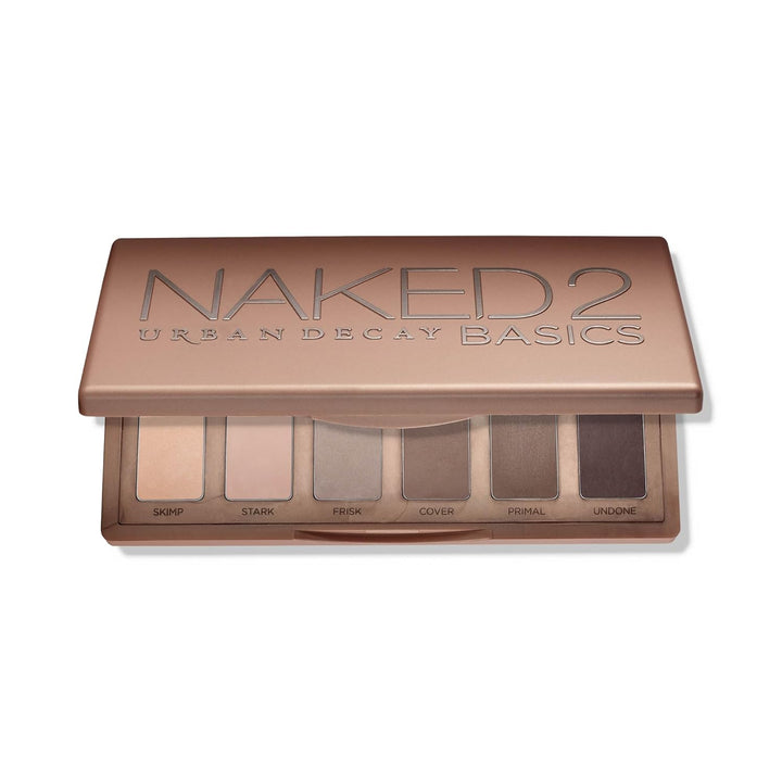 Naked 2 Basics Mini Eyeshadow Palette - 6 Matte Nude Shadows, Multi-Use Powder for Eye, Contour, or Brows, Ultra-Blendable Cool-Tone Neutrals, Long-Lasting Wear, Travel Makeup with Mirror