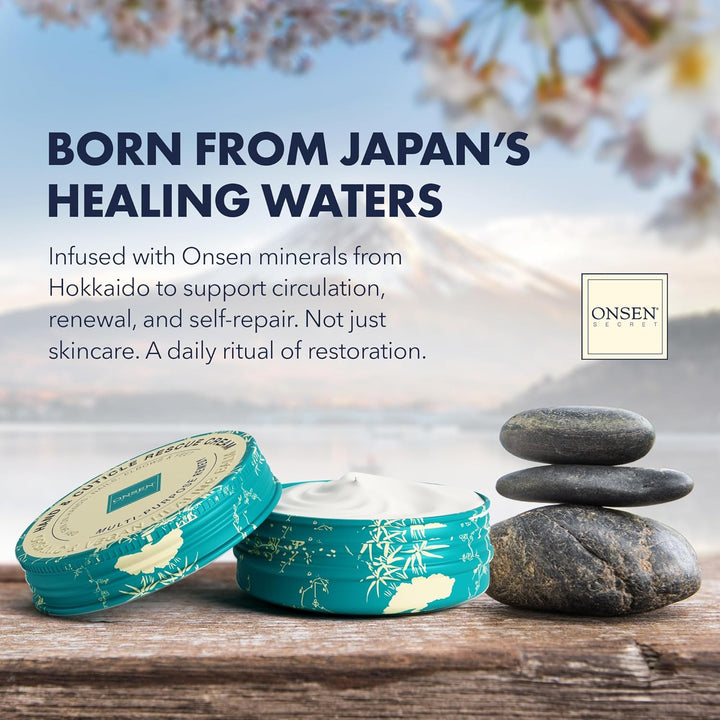 Hand & Cuticle Rescue Cream | Organic Nail Strengthener & Balm | Dry, Cracked Hands, Elbows & Feet | Shea Butter, Tsubaki & Jojoba Oil | Nail Repair & Growth, Vegan - 1 Pack (0.88 Oz)