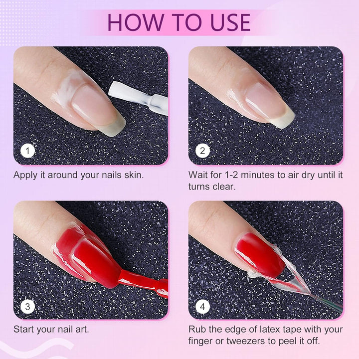 Gel Polish Liquid Latex for Nails: 15ML Nail Latex Peel off Nail Polish Barrier Cuticle Guard Protector for Airbrush Nail Art Liquid Latex with Tweezers Home DIY Nail Art Salon for Women