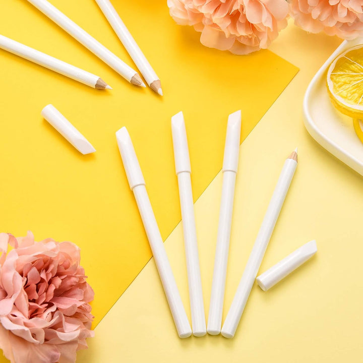 8 Pieces White Pencil under Nail 2-In-1 Nail Whitening Pencils French White Manicure Pencils with Cuticle Pusher for DIY French Art Manicure Supplies