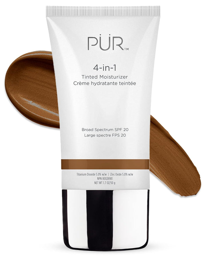 PÜR Beauty 4-In-1 Tinted Moisturizer with SPF 20 - Hydrating Face Moisturizer, Primer, & Foundation with Shea Butter, Aloe Vera & Vitamin B3 - Vegan Friendly - Free of Paraben, Gluten & BPA
