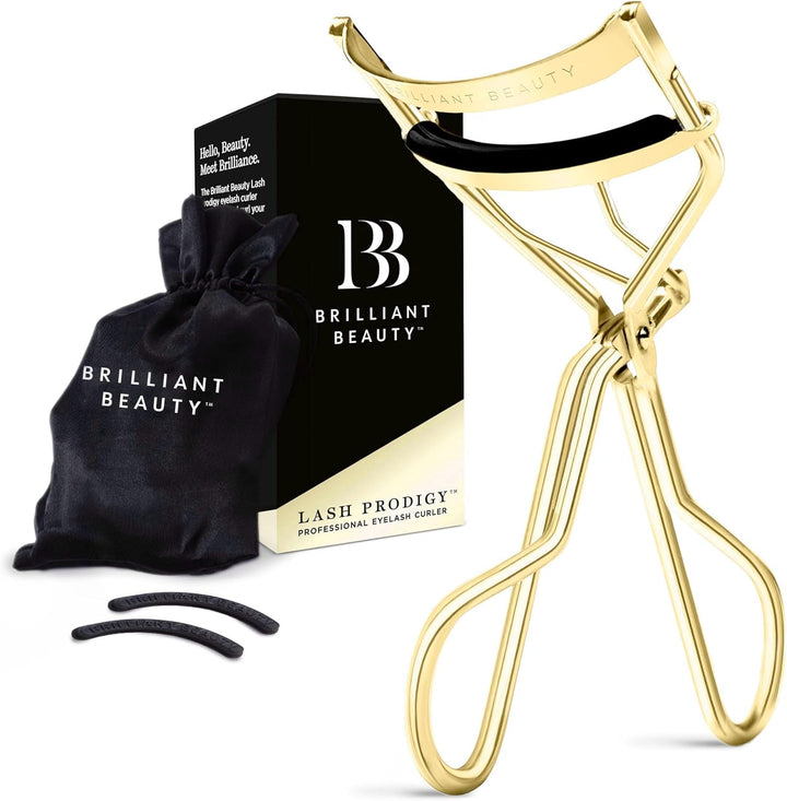 Eyelash Curler with Satin Bag & Refill Pads - Award Winning - No Pinching, Just Dramatically Curled Eyelashes for a Lash Lift in Seconds (Rose Gold)