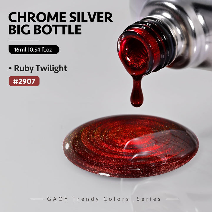 Red Cat Eye Gel Nail Polish, 16Ml Glitter Holographic Nail Polish with Magnet, Reflective Translucent UV Gel, 2907 Ruby Twilight