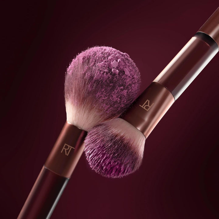Real Techniques Cherry on Top It’S All Blush Brush, Dual-Ended & Multipurpose Makeup Brush For, Powder, Liquid & Cream Blush, Synthetic Bristles, Vegan & Cruelty-Free Face Brush, 1 Count