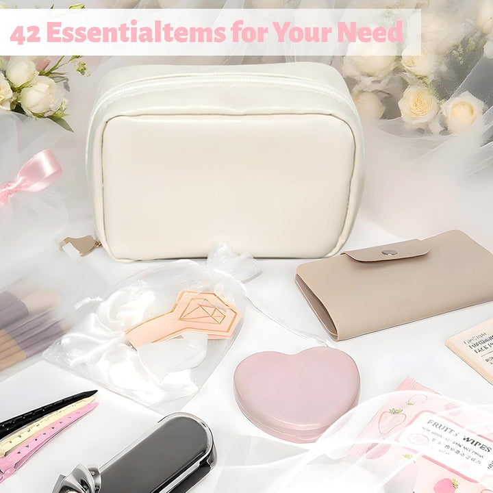 Women'S Wedding Emergency Kit for Bride Wedding Survival Set with Makeup Bag, 42 Pc Wedding Daily Travel Essential Items