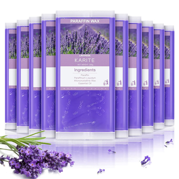 Paraffin Wax Refills, 10 Pack Lavender Scented Paraffin Wax Beads Blocks for Paraffin Bath, Paraffin Wax Machine Refills for Hand Feet Dry Skin,Rrelieves Muscle Fatigue, Hydration and Nourish