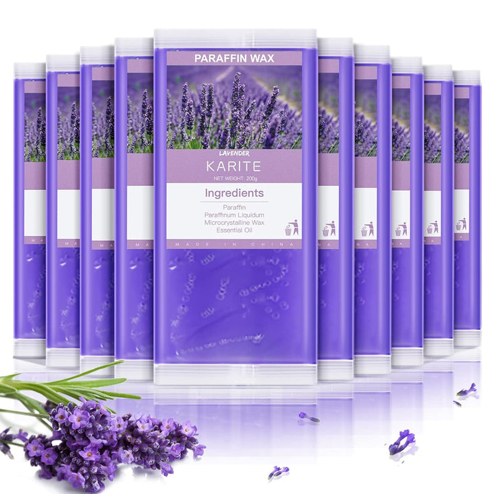 Paraffin Wax Refills, 10 Pack Lavender Scented Paraffin Wax Beads Blocks for Paraffin Bath, Paraffin Wax Machine Refills for Hand Feet Dry Skin,Rrelieves Muscle Fatigue, Hydration and Nourish