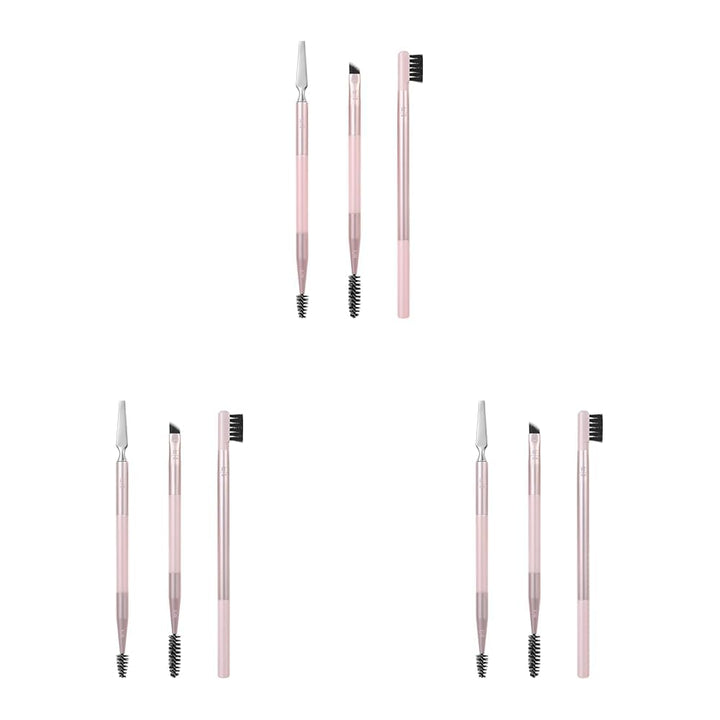 Eye Shade & Blend Makeup Brush Trio, for Eyeshadow & Liner, Makeup Tools for Shaping & Grooming Brows, Defined Makeup Look, Synthetic Bristles, Vegan & Cruelty-Free, 3 Count