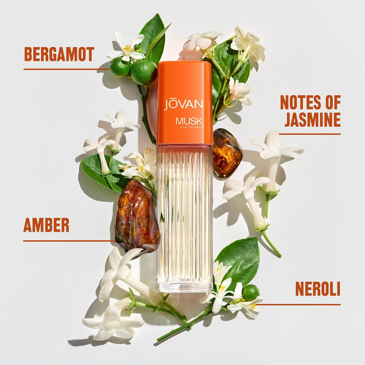 Musk for Women Eau De Cologne Spray 2 Fl Oz (Pack of 1), Notes of Jasmine, Amber, and Neroli, Women'S Fragrance, Long Lasting, Everyday Fragrance, Travel Size