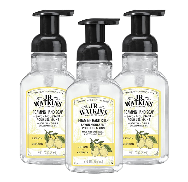 Foaming Hand Soap with Pump Dispenser, Moisturizing Foam Hand Wash, All Natural, Alcohol-Free, Cruelty-Free, USA Made, Lemon, 9 Fl Oz, 3 Pack