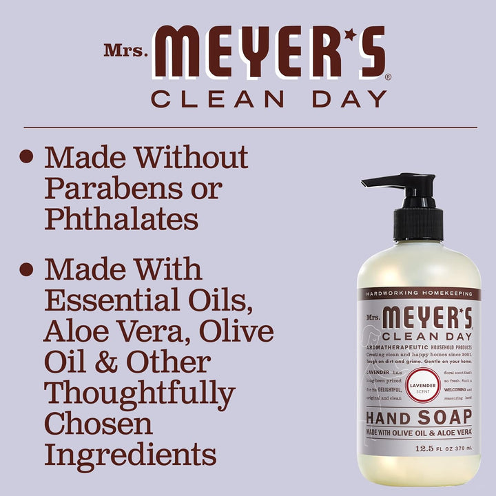 CLEAN DAY Hand Soap, Made with Essential Oils, Biodegradable Formula, Lavender, 12.5 Fl. Oz - Pack of 3