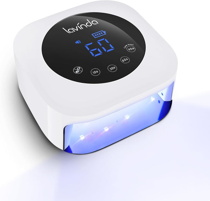 UV LED Nail Lamp, 54W Rechargeable Cordless Nail Lamp Nail Dryer Gel Polish UV Nail Light with 4 Timer Setting, Professional Quick Dry Curing Lamp with Display Auto Sensor for Salon & Home